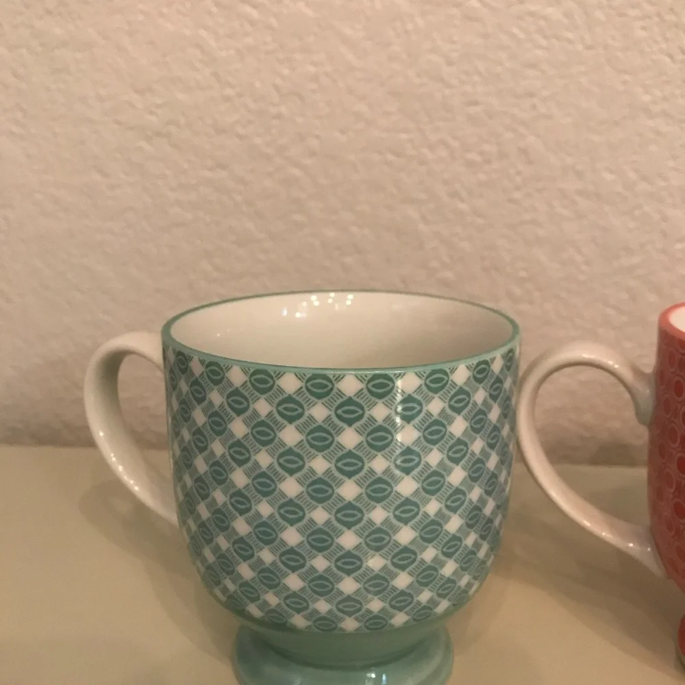 West elm tea cups 8 ounces multicolor